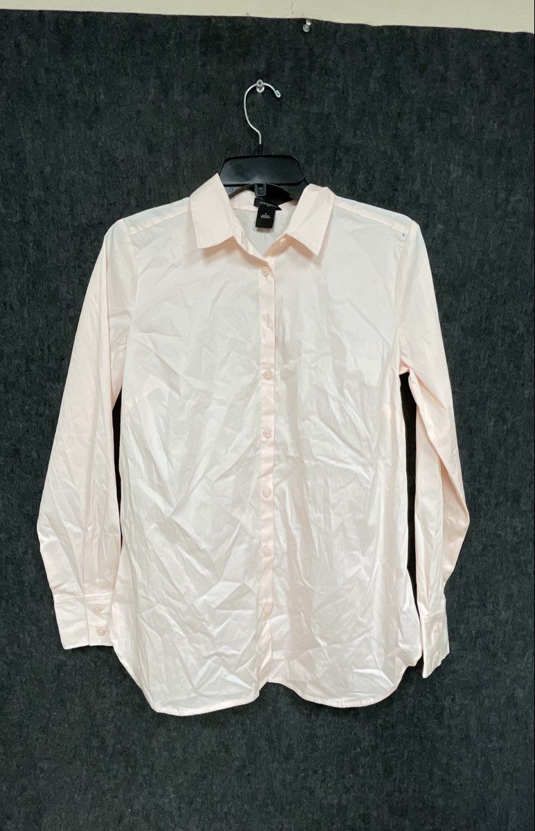 Ann Taylor Women's Pale Pink Long Sleeve Button Down Tailored Shirt Sz 6