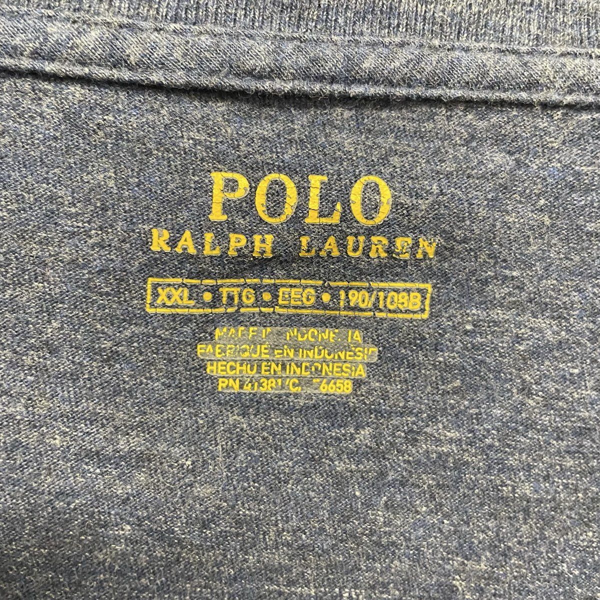 Polo Ralph Lauren Men's Heather Blue Cotton Long Sleeve Pony Logo T-Shirt Sz XXL
