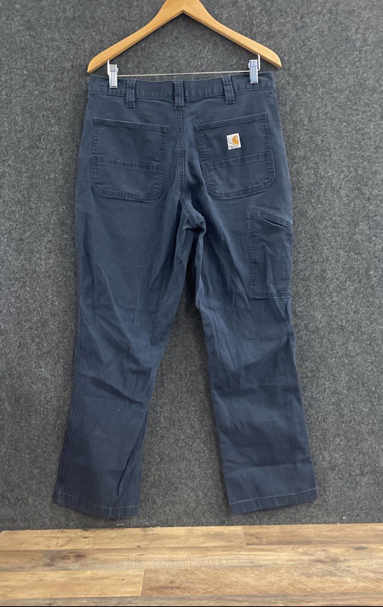 Carhartt Men's Navy Blue Relaxed Fit Canvas Work Utility Pants 34x32
