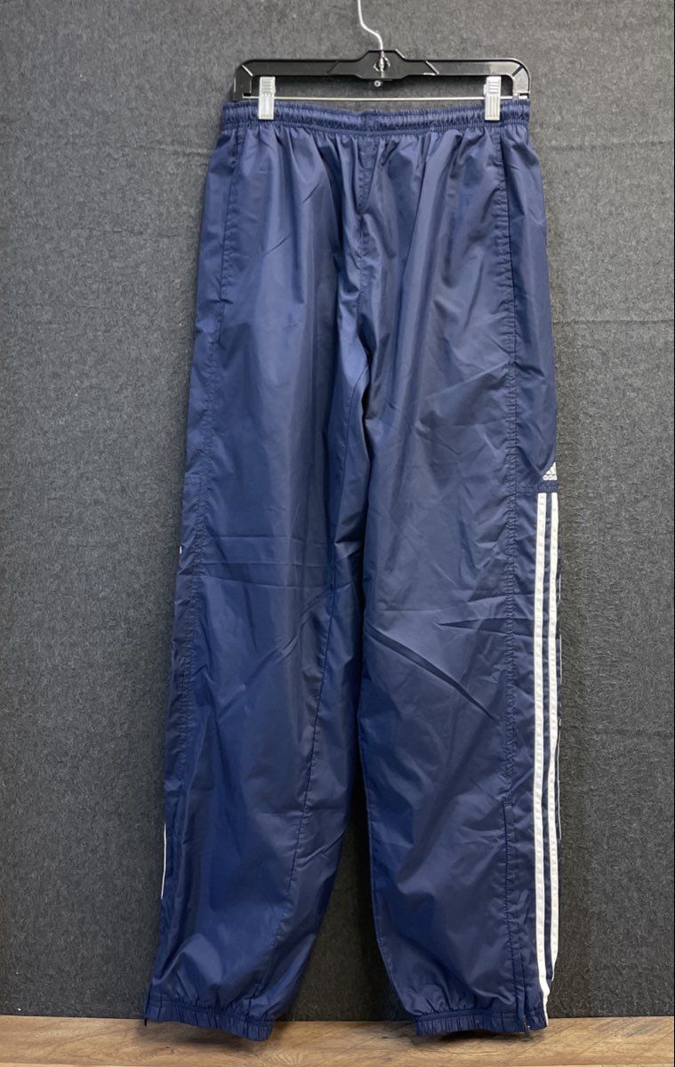 Vintage Y2K Adidas Men's Navy Blue 3-Stripes Windbreaker Track Pants Sz M