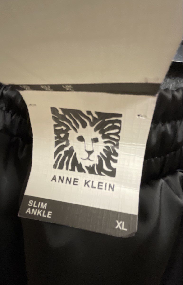 Anne Klein Women's Black Woven Satin Slim Ankle Pants Sz XL NWT