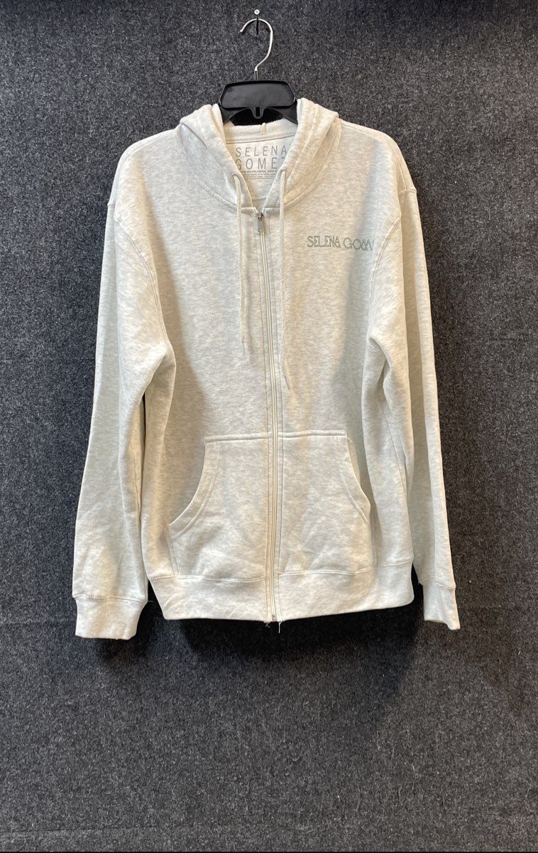 Selena Gomez Women's Gray Heather Floral Graphic Full Zip Hoodie Sz XL