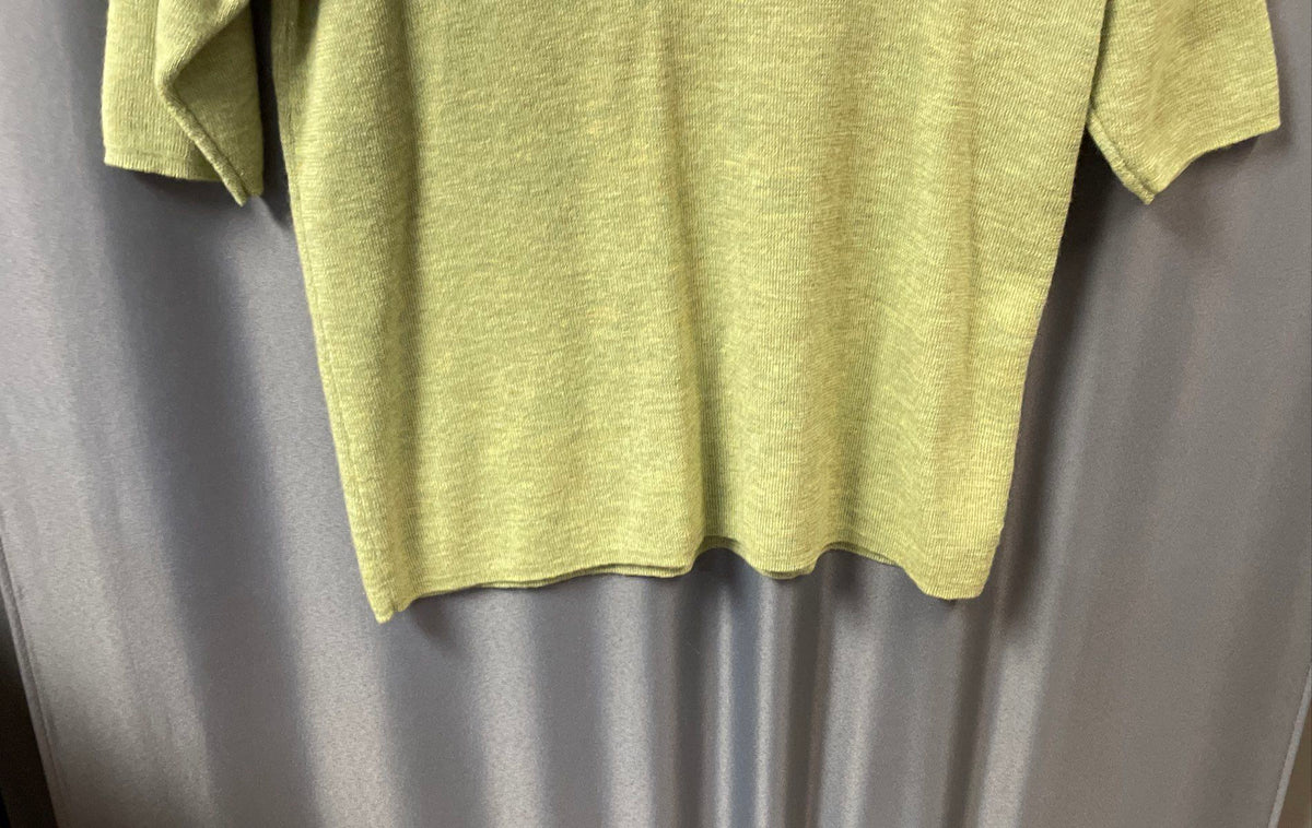 Eileen Fisher Women's Green Turtleneck Short Sleeve Knit Pullover Top Size XS
