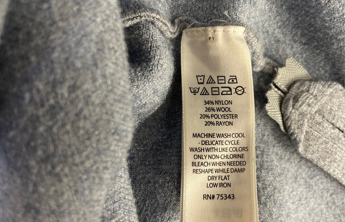 Nanette Lepore Women's Heather Gray Wool Blend Side Zip Cuffed Sweater Sz M