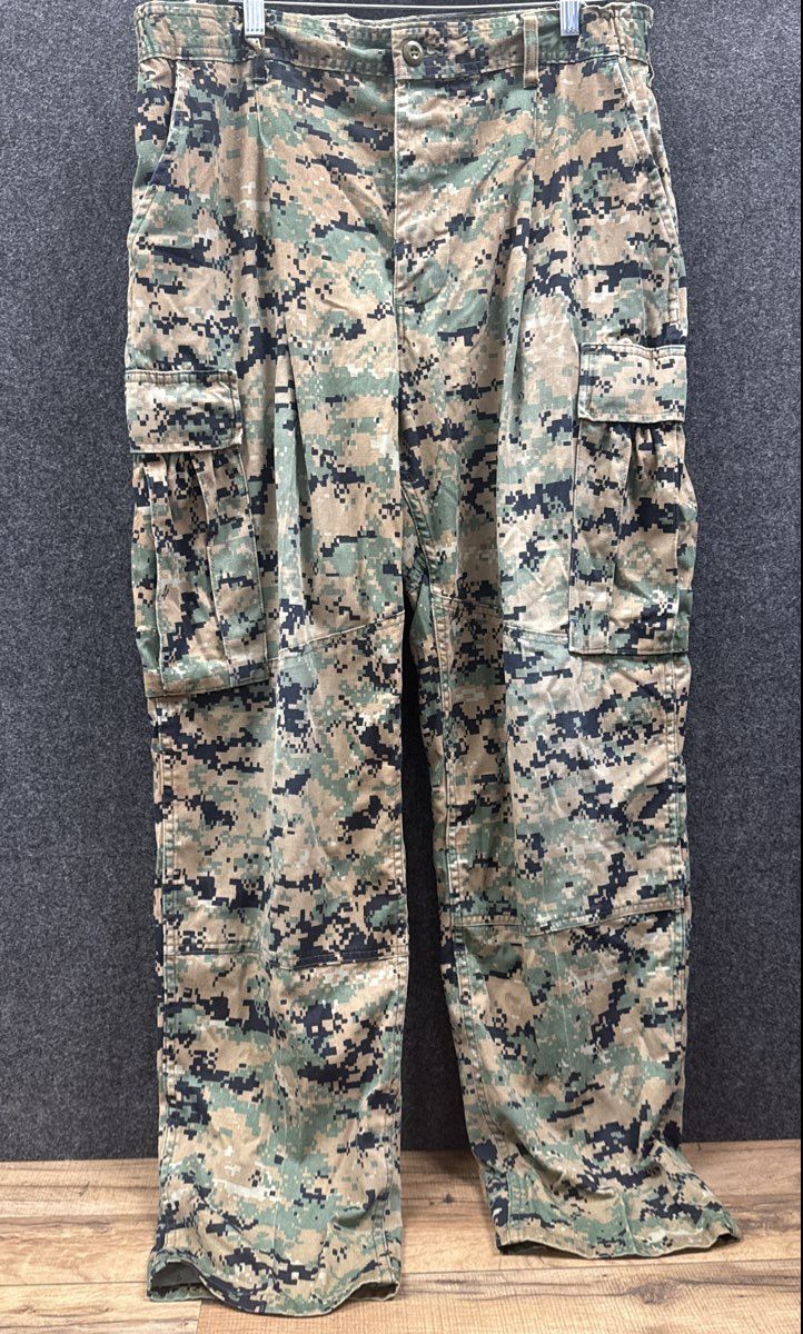 USMC Men's MARPAT Woodland Digital Camo MCCUU Combat Trousers Sz Large Regular