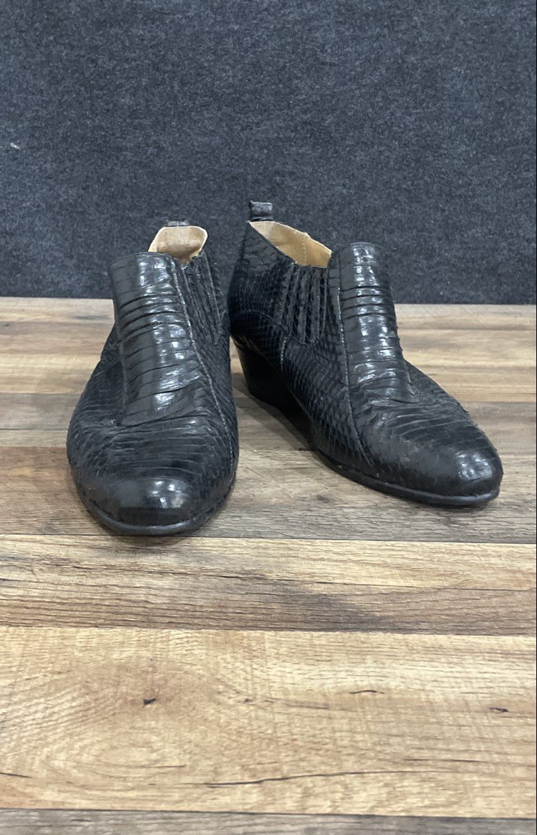 Giorgio Brutini Private Collection Black Snake Skin Ankle Boots Men's Size 9.5