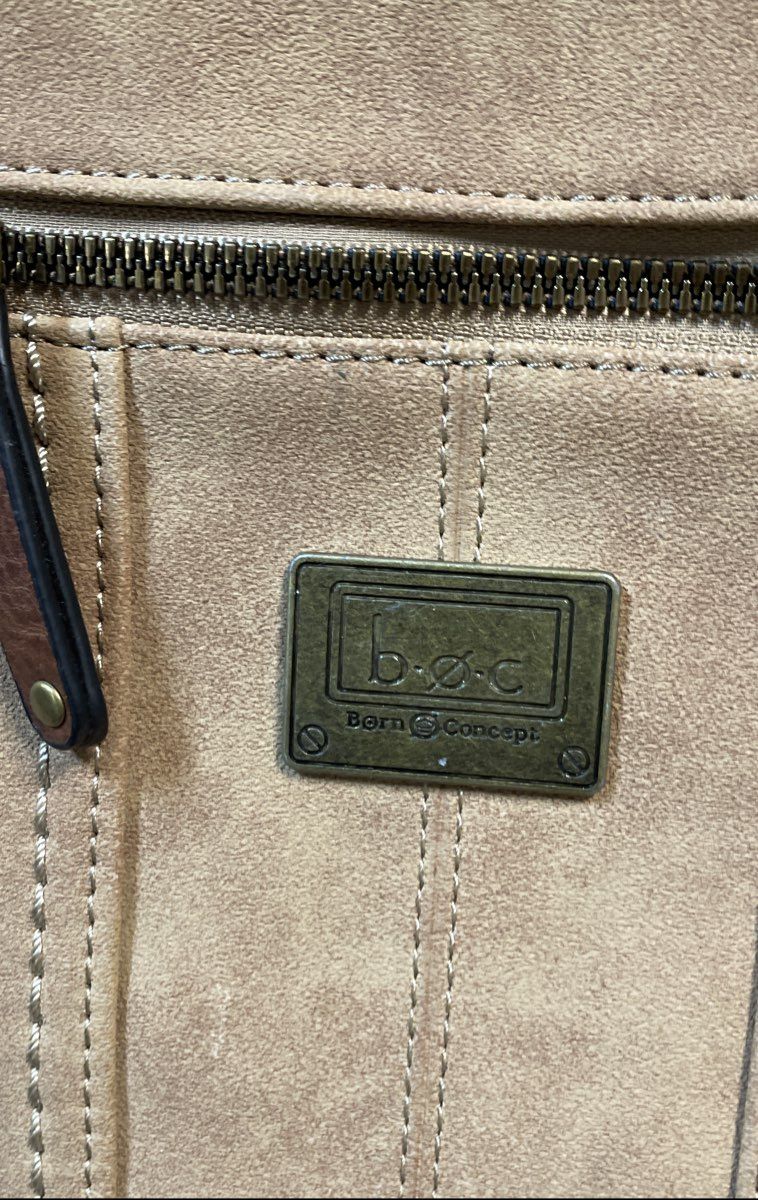 b.o.c. Born Concept Brown Tan Faux Suede Leather Crossbody Purse Bag