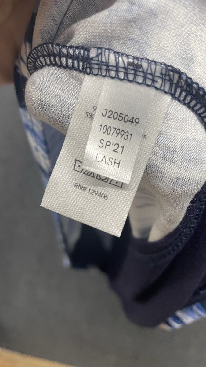 Lascana for Venus Women's Tie Dye Print Top Shirt Blue Open Back T-Strap Size L
