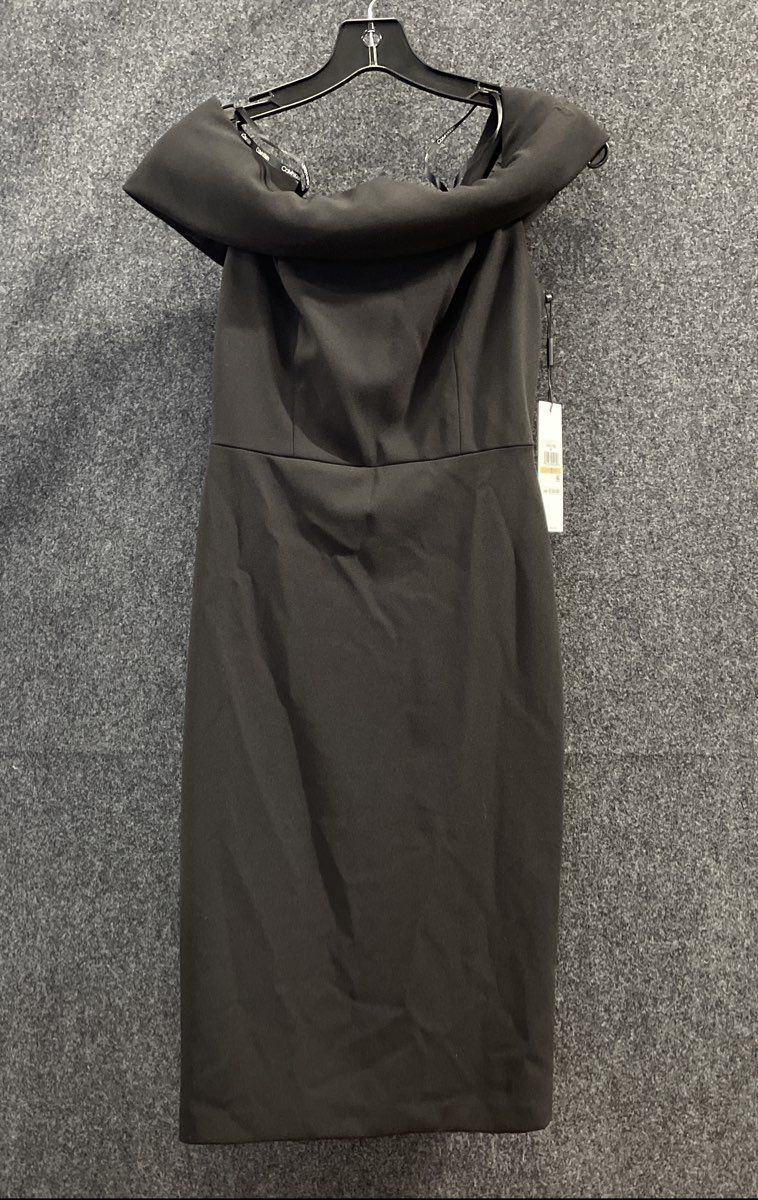 Calvin Klein Women's Black Off the Shoulder Sheath Dress CD9C17BG Sz 2 NWT
