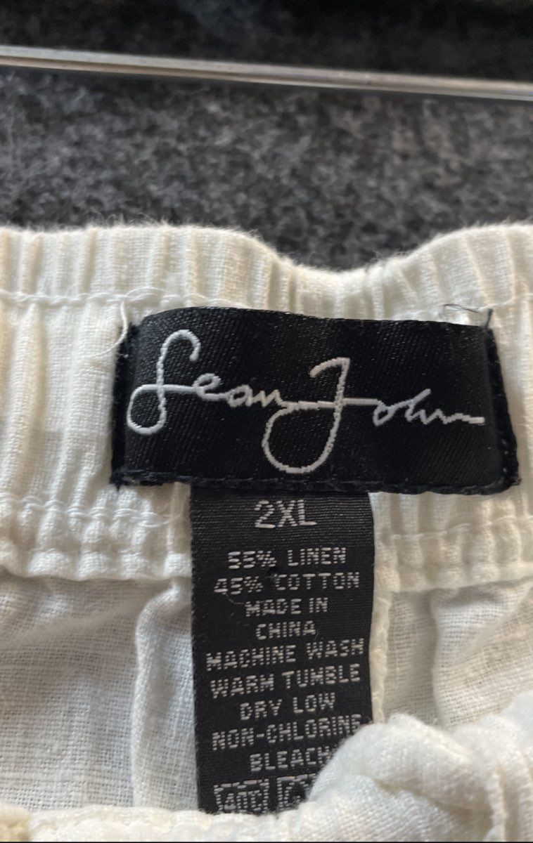 Vintage Y2K Sean John Men's White Linen Blend Lounge Pants Sz 2XL