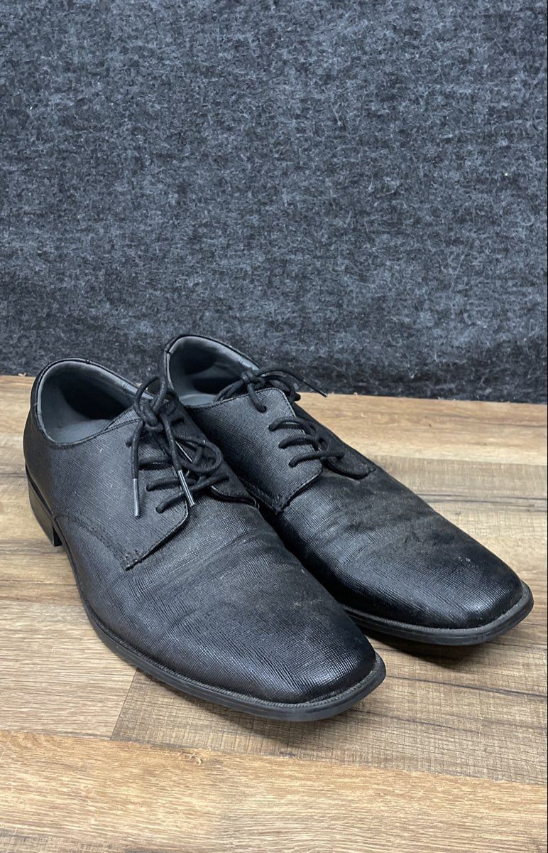 Calvin Klein Gordan Black Textured Oxford Dress Shoes Size 10