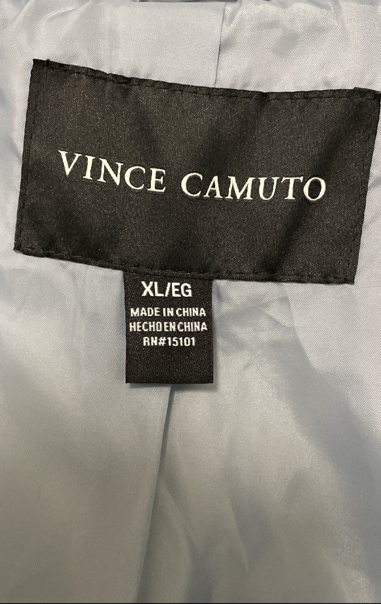 Vince Camuto Women's Light Blue Faux Wool Hooded Jacket Sz XL