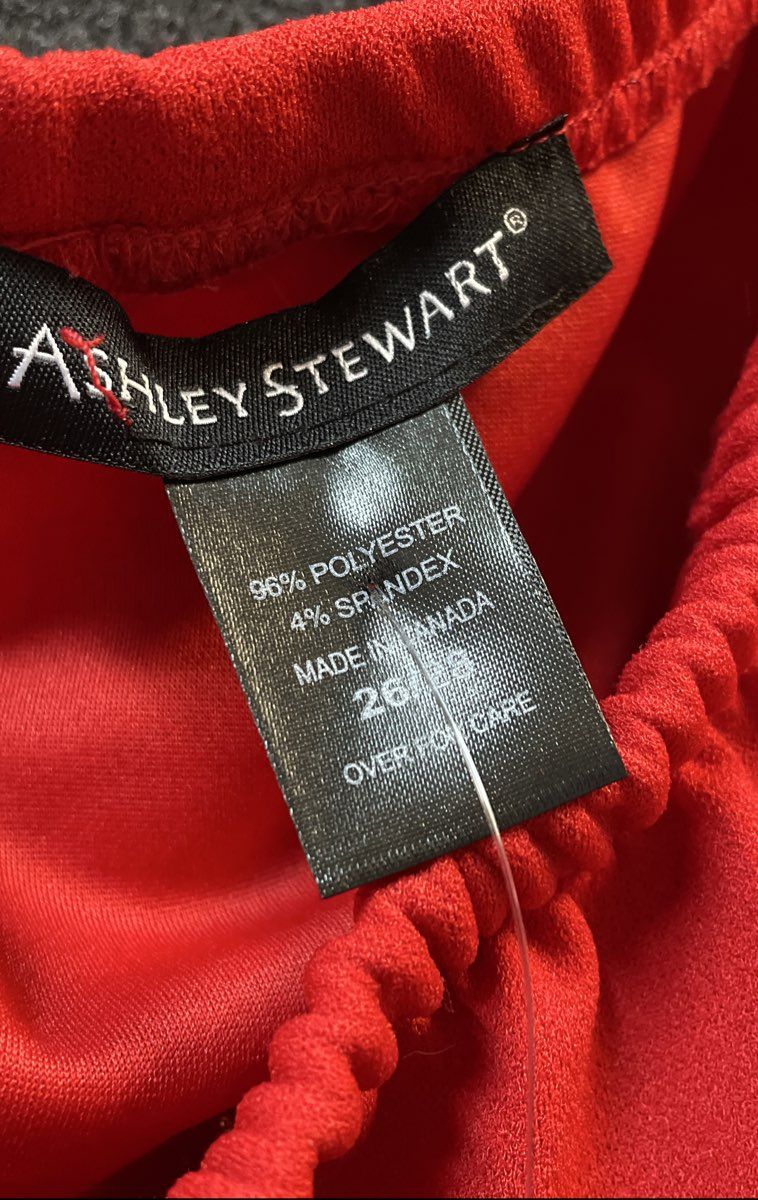 Ashley Stewart Women's Red Off-the-Shoulder Ruffle High Low Dress Sz 26/28 NWT
