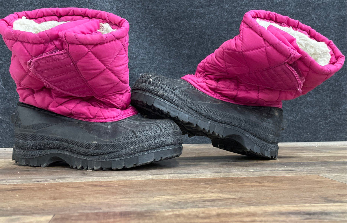 Kid Connection Kids Quilted Faux Fur Lined Snow Duck Boots Purple Black Size 1