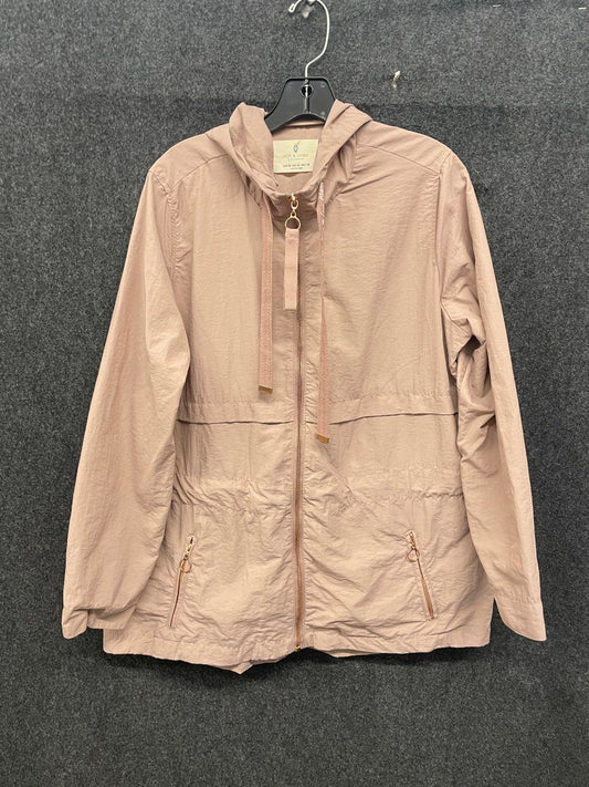 Jade & Ivory Women's Hooded Utility Anorak Jacket Dusty Pink Sz XL