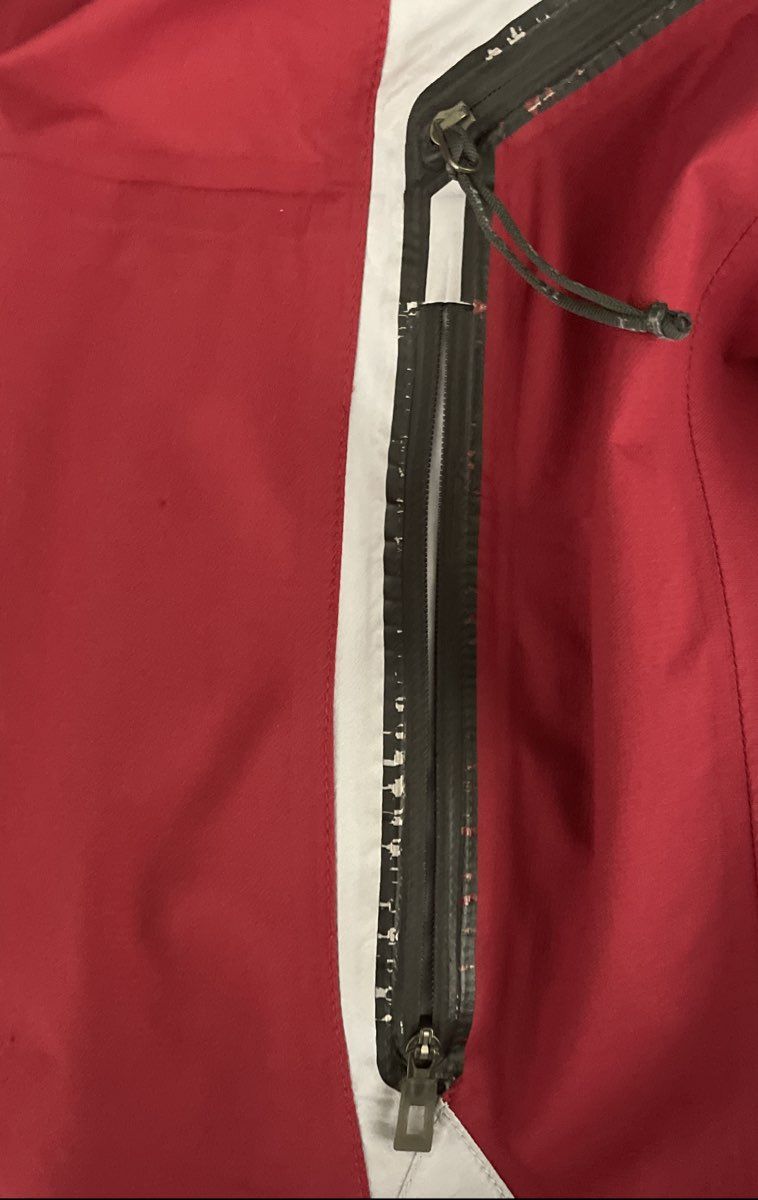L.L. Bean Women's Red White Gore-Tex Hooded Waterproof Ski Shell Jacket Sz S
