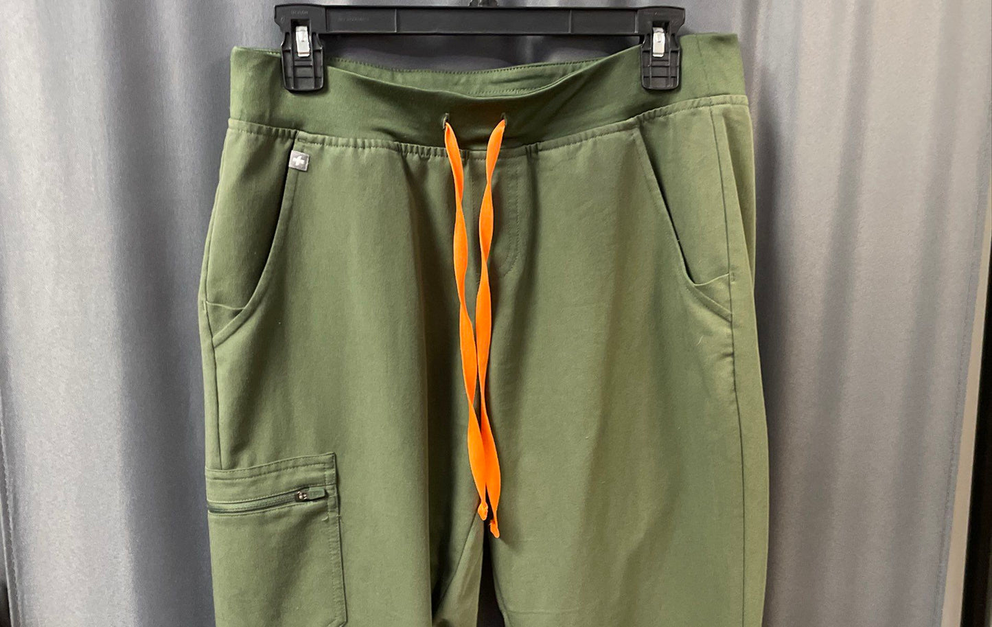 Figs Women's Zamora Jogger Scrub Pants Green Drawstring Cargo Sz M Tall