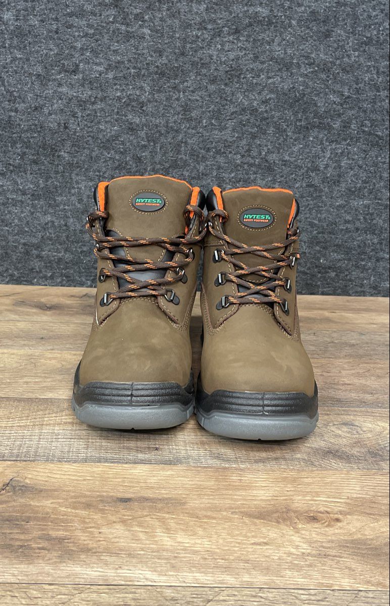 Hytest K13751 Brown Leather Waterproof EH SR Safety Boots Women's Size 8.5 W