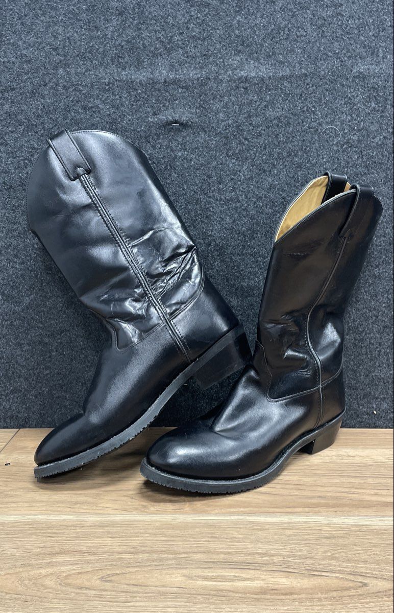 Old West MB2065 Black Leather Western Roper Boots Men's Size 11 EE