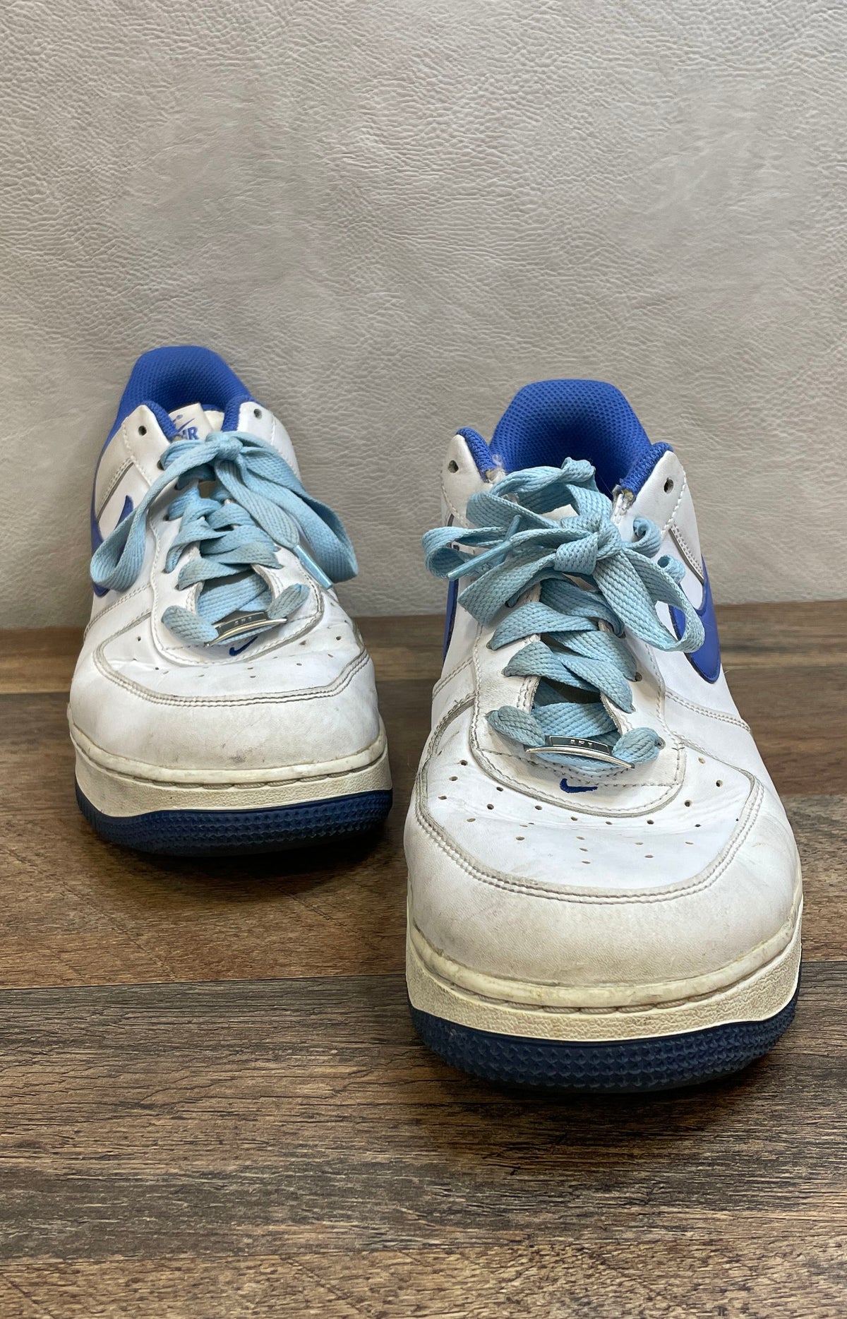 Nike Air Force 1 Low '07 White Deep Royal Blue Sneakers Men's Size 10.5