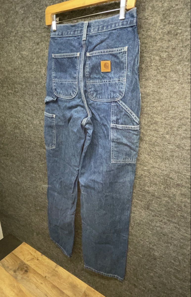 Carhartt Men's Blue Carpenter Dungaree Work Jeans Size 28x32