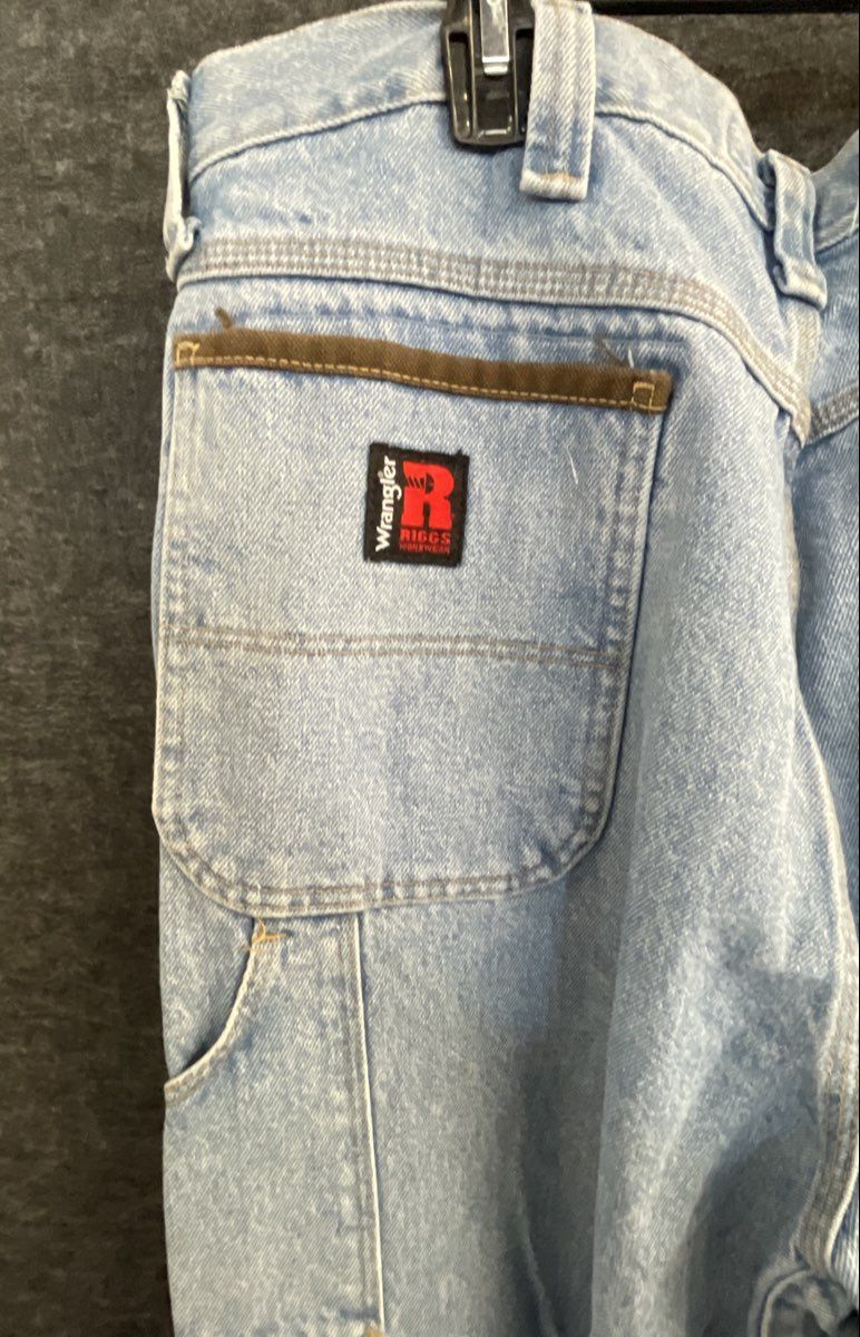 Wrangler Men's Riggs Workwear Carpenter Jeans Light Wash Blue 38x36
