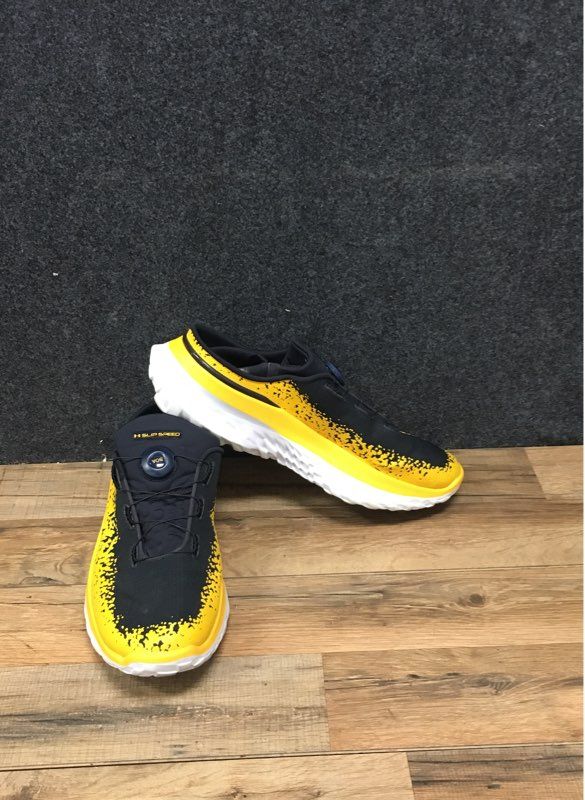 Under Armour SlipSpeed Mega Black Yellow Training Shoes Men's Size 14 DS