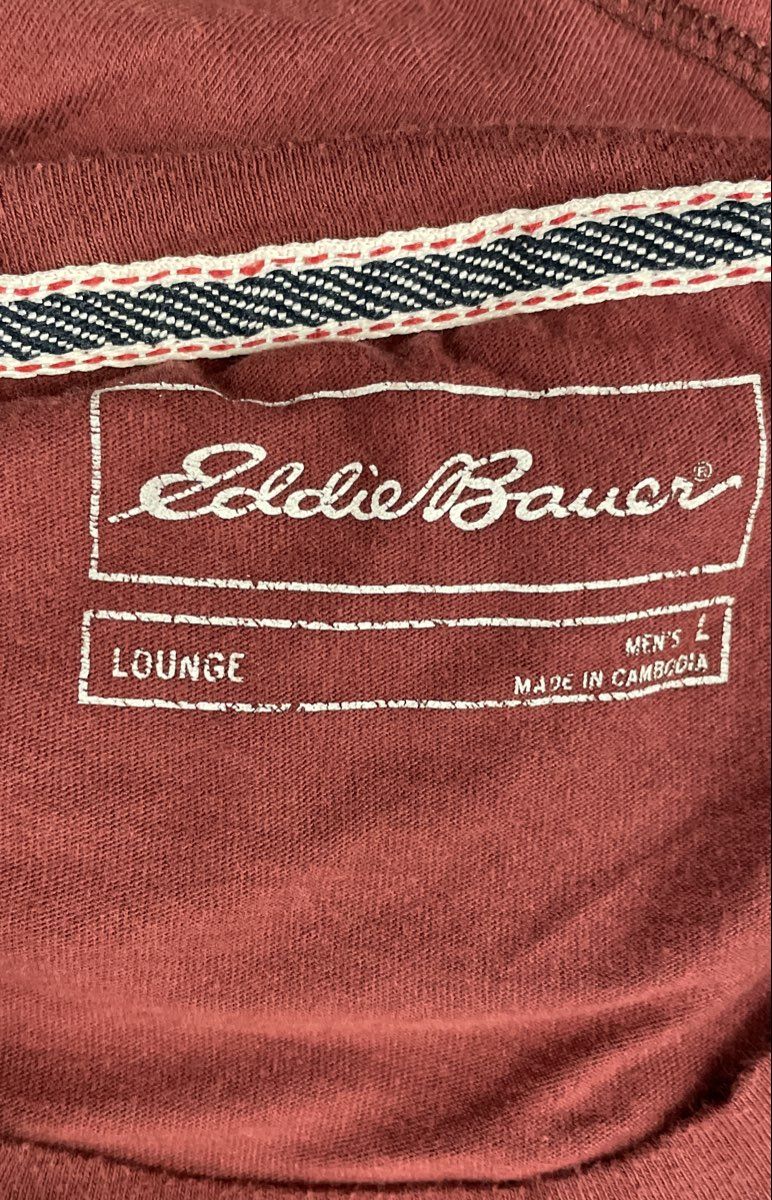 Eddie Bauer Men's Red Lounge Short Sleeve Crewneck T-Shirt Size L