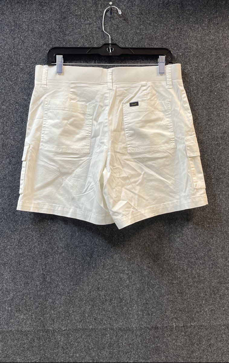Lee Women's White Ultra Lux Comfort Mid Rise Cargo Shorts 6" Inseam Sz 10 M NWT