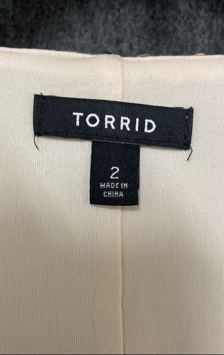 Torrid Women's Rose Gold Sequin Open Front Cropped Blazer Sz 2