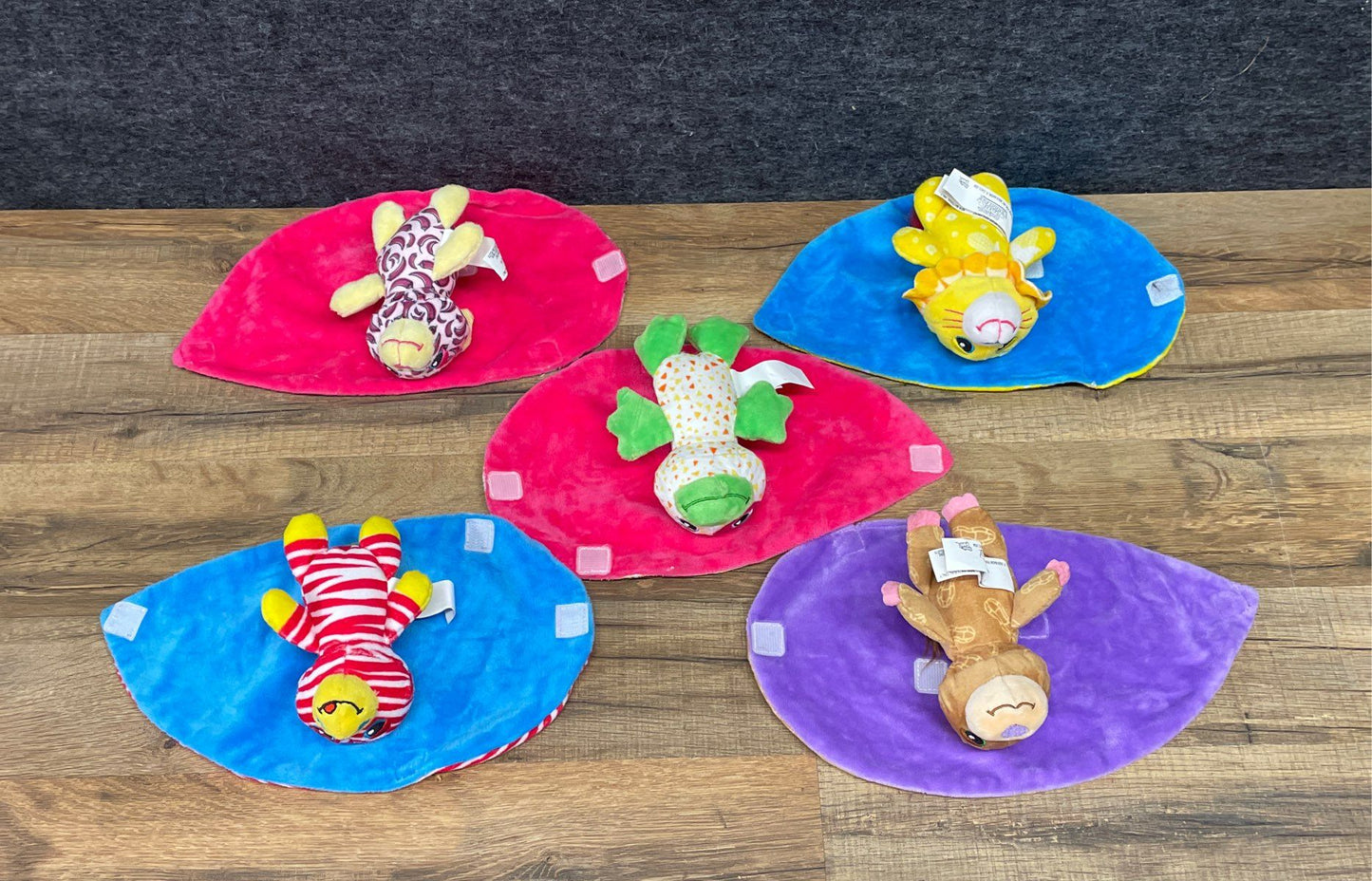 Cutetitos Plush Toy Animal Lot of 5 Stuffed Animals with Burrito Blankets