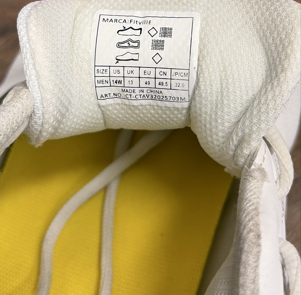 FitVille Pickleball Court Sneakers White Green Men's Size 14 Wide