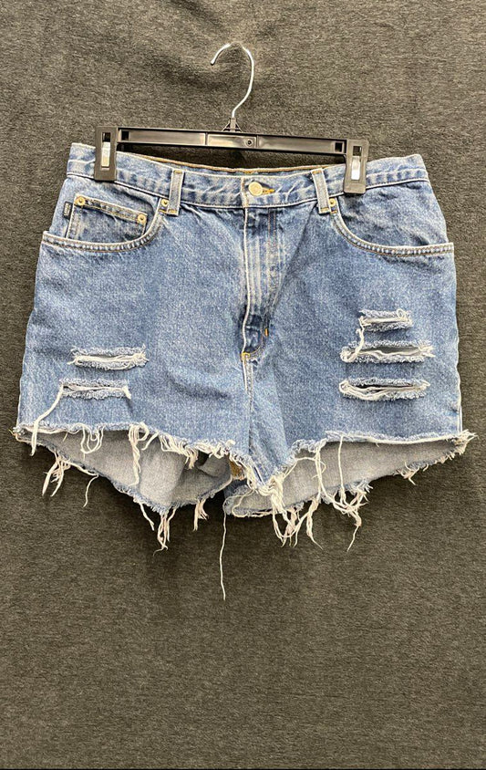 Lauren Ralph Lauren Women's Blue Distressed Cut-Off Jean Shorts Vintage Y2K 12