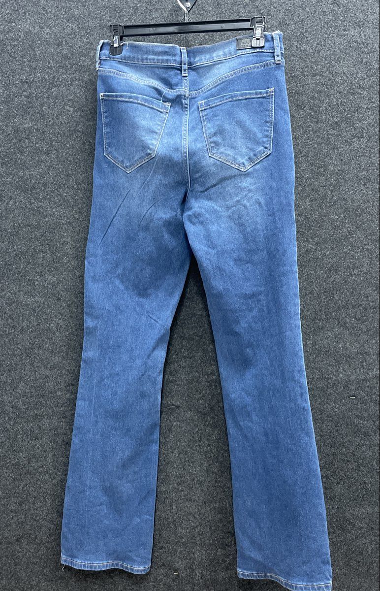 Nicole Miller Women's Blue Soho High Rise Bootcut Rhinestone Jeans Sz 4