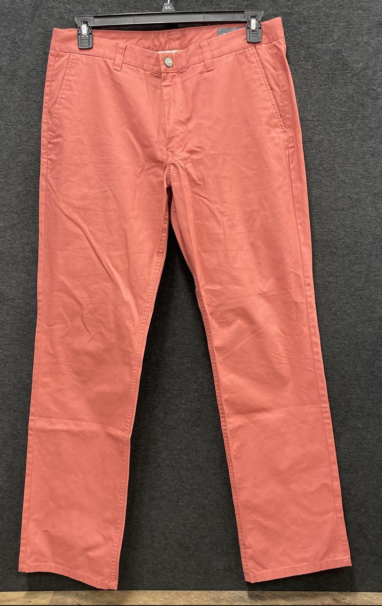 Bonobos Men's Pink Cotton Straight Leg Chino Pants Sz 34x32