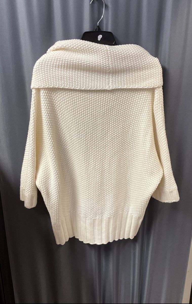 Express Women's Cream Wool Blend Cowl Neck Cable Knit Dolman Sweater Sz M