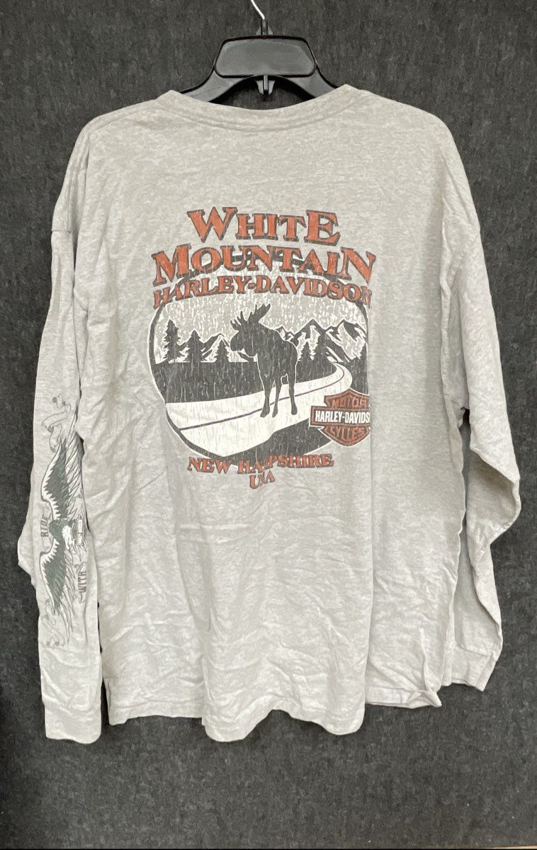 Men's Grey Harley Davidson Long Sleeve Shirt - Size 2X