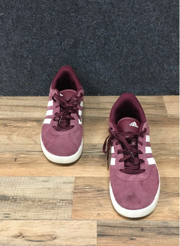 Adidas VL Court 3.0 Burgundy Maroon White Suede Sneakers Men's Size 7
