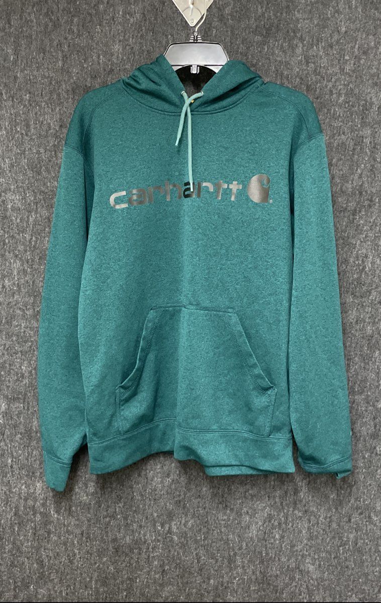 Carhartt Men's Force Extremes Dark Green Heather Graphic Pullover Hoodie Sz M