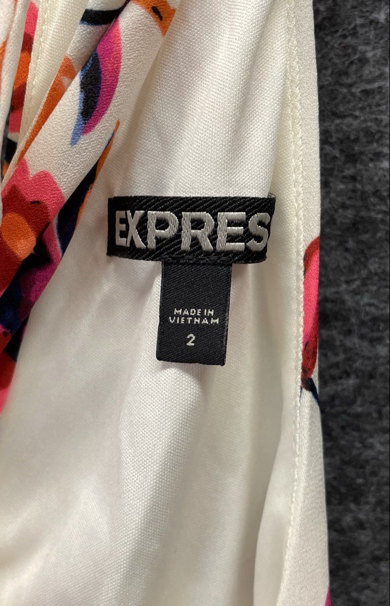Express Women's White Floral Halter Neck Sleeveless Dress Size 2