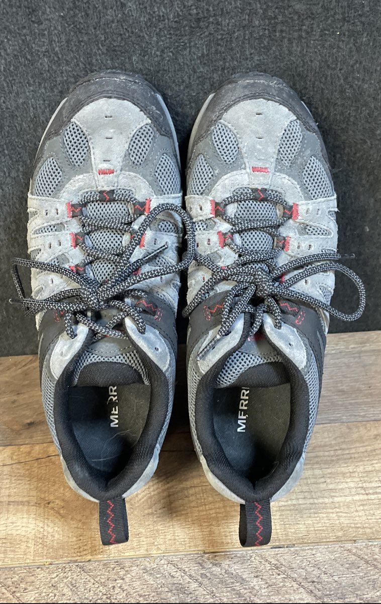 Merrell Alverstone Men's Gray Black Red Trail Hiking Shoes Size 9