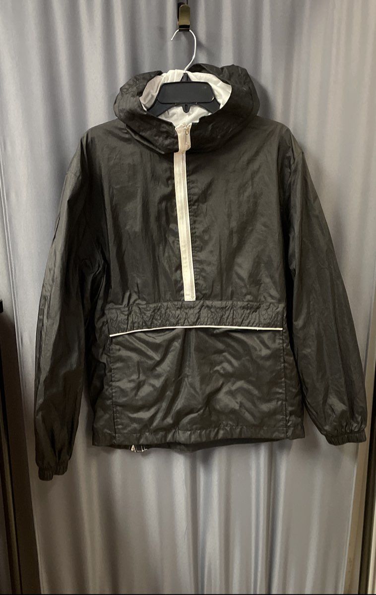Nike Men's Black 1/2 Zip Hooded Pullover Windbreaker Anorak Jacket Sz S