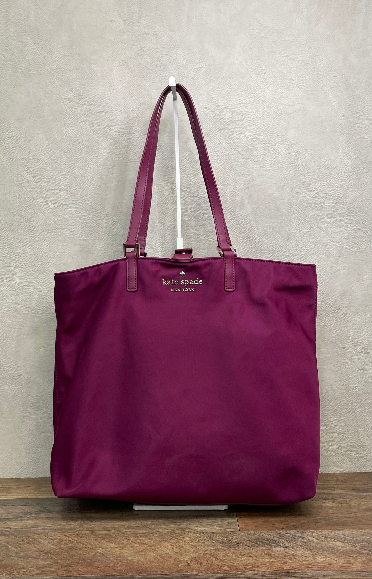 Kate Spade New York Purple Nylon Large Tote Shoulder Bag Gold Hardware