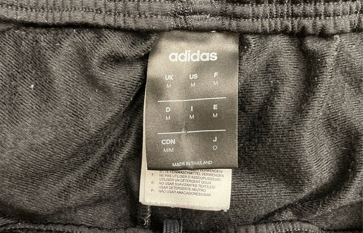 Adidas Men's Black Red 3-Stripes Track Pants Recycled Polyester Sz M
