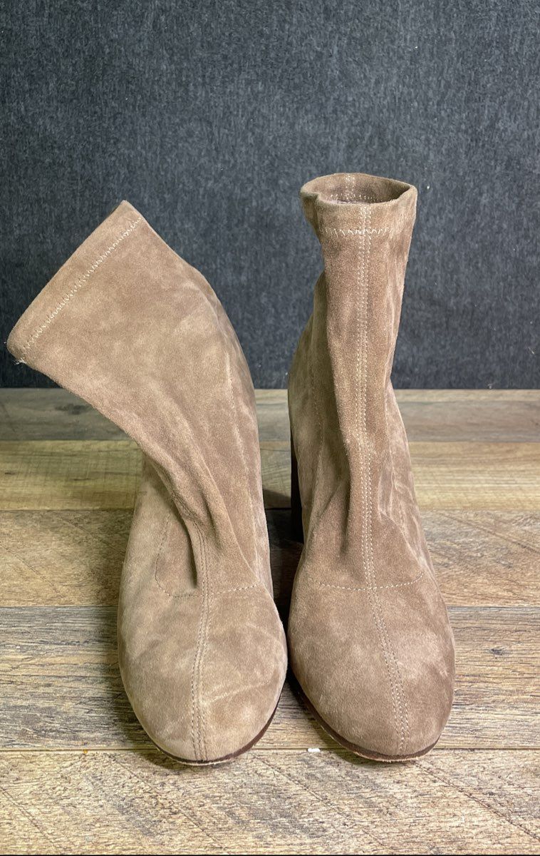Antonio Melani Women's Brown Suede Block Heel Ankle Booties Size 6.5