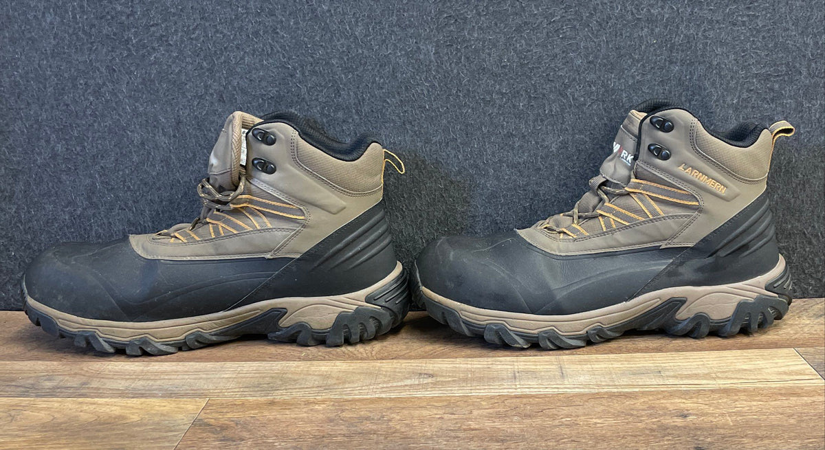 Larnmern Steel Toe Puncture Resistant Safety Work Boots Brown Men's Size 11.5