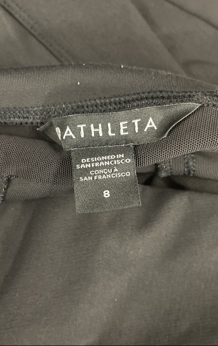Athleta Women's Black Headlands Hybrid Cargo Tights Zipper Pockets Pants Sz 8