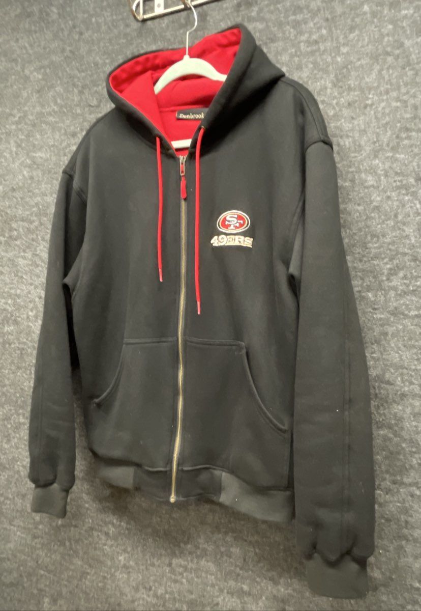 Dunbrooke Men's NFL San Francisco 49ers Black Thermal Full Zip Hoodie Sz M