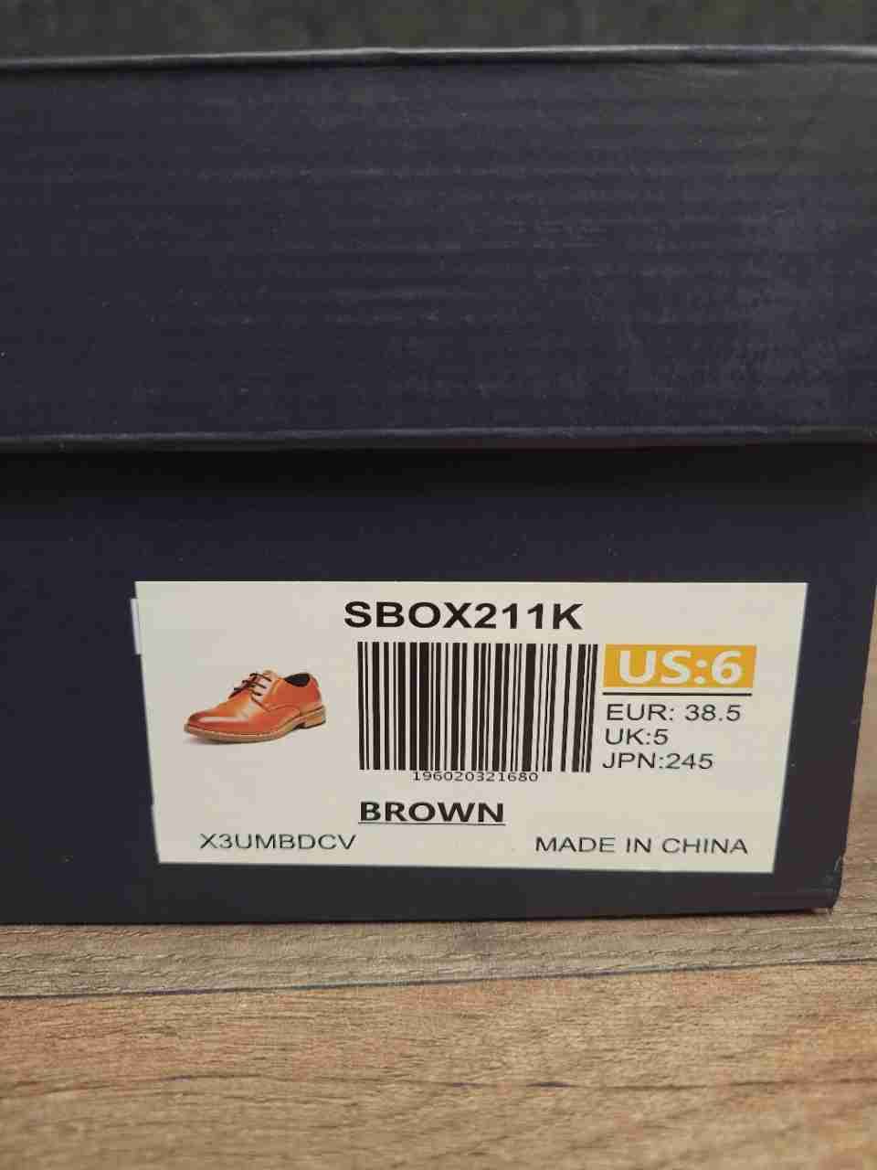 Bruno Marc Men's Cap Toe Derby Oxford Brown Dress Shoes Size 6