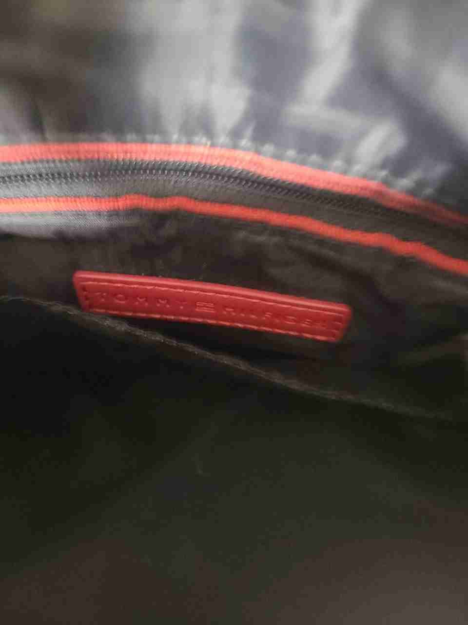 Tommy Hilfiger Navy Blue Cream Monogram Logo Crossbody Bag Gold Hardware